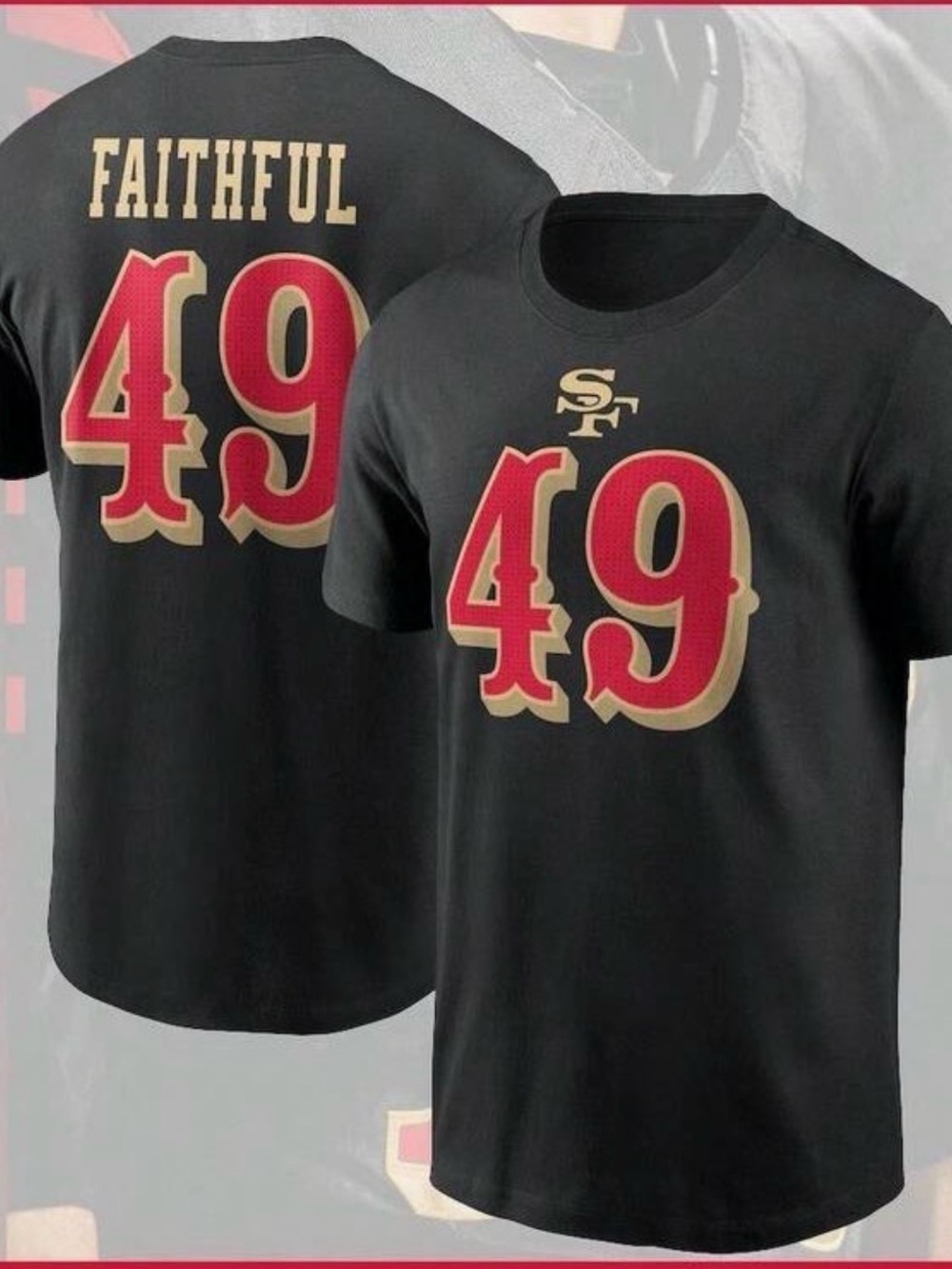 San Francisco 49ers "49" Black Tee